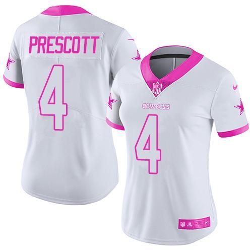 Women White Pink Limited Rush jerseys-005